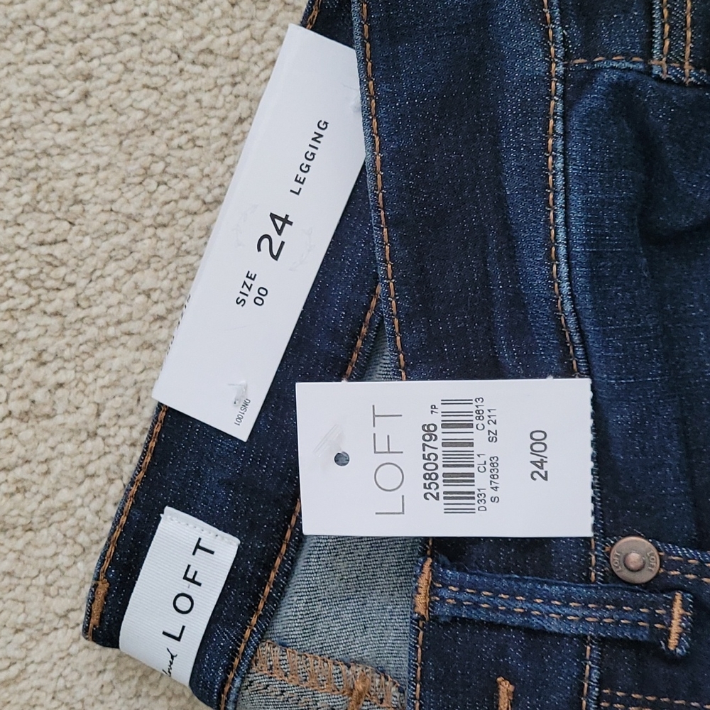 NWT LOFT Jean Leggings - size 00 24" - Picture 2 of 4